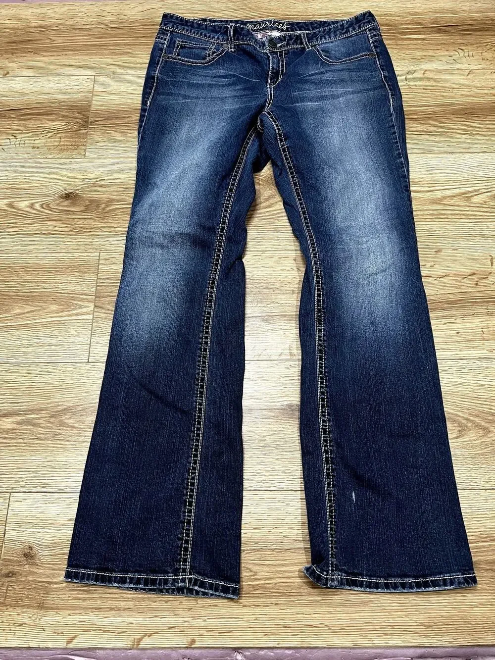 Maurices Women's Blue Bootcut Jeans Size 11/12 Regular Cotton Spandex (A77)